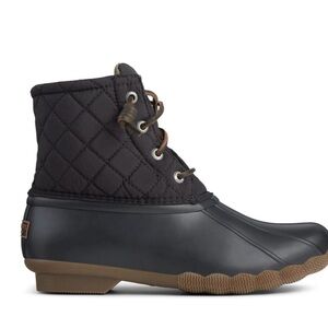 Sperry Saltwater Quilted Duck Boot Black, Women’s Size 7.5